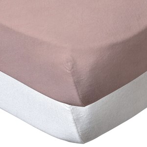 Drap housse 60x120 cm - lot de 2 - blanc &nbsp; rose en coton