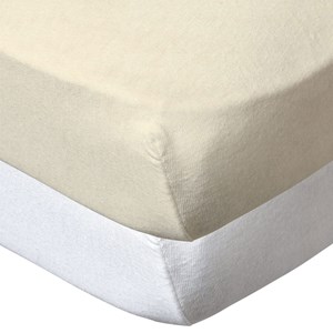 Drap housse 70x140 cm - lot de 2 - blanc &nbsp; écru en coton
