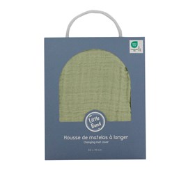 Housse pour matelas à langer tilleul en gaze de coton 50x70 cm