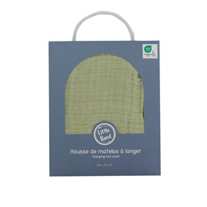 Housse pour matelas à langer tilleul en gaze de coton 50x70 cm
