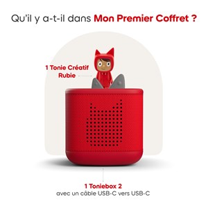 Mon premier coffret toniebox 2 - boite à histoires - rouge coquelicot