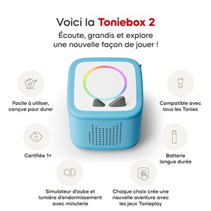 Mon premier coffret toniebox 2 - boite à histoires - bleu ciel