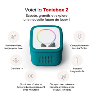 Mon premier coffret toniebox 2 - boite à histoires - vert océan