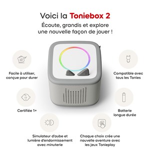 Mon premier coffret toniebox 2 - boite à histoires - gris lune