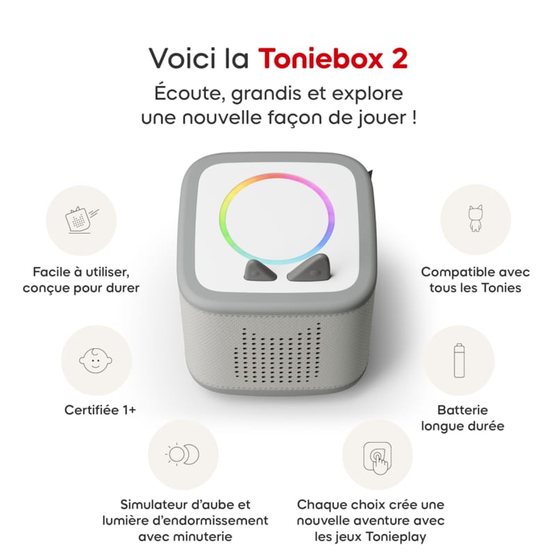 Mon premier coffret toniebox 2 - boite à histoires - gris lune (tonies) - Image 1