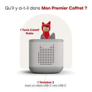 Mon premier coffret toniebox 2 - boite à histoires - gris lune
