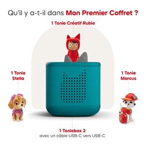 Pack toniebox 2 - boite à histoires - la pat' patrouille - vert océan