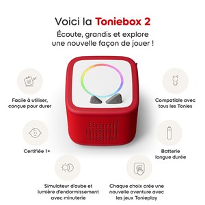Pack toniebox 2 - boite à histoires - mes comptines - rouge