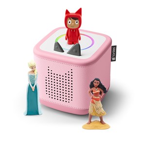 Pack toniebox 2 - boite à histoires - princesses elsa et vaiana - rose fleur