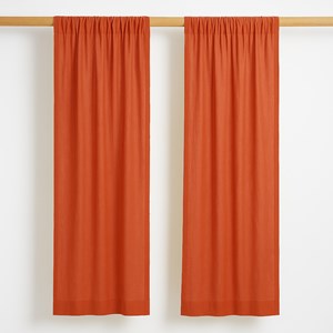 Rideaux en gaze de coton bio fraise Rouge