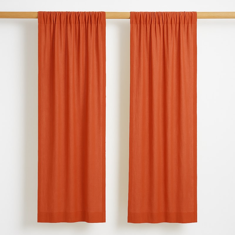 Papate - Rideaux en gaze de coton bio fraise