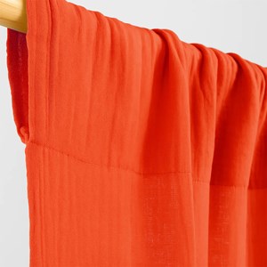 Rideaux en gaze de coton bio fraise Rouge