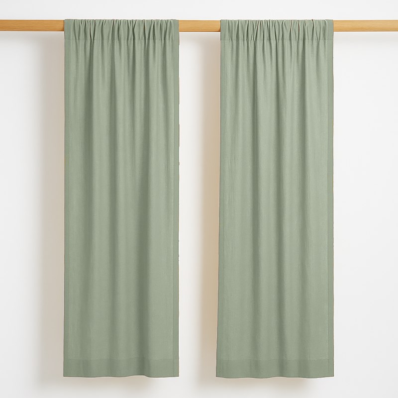 Rideaux en gaze de coton bio vert