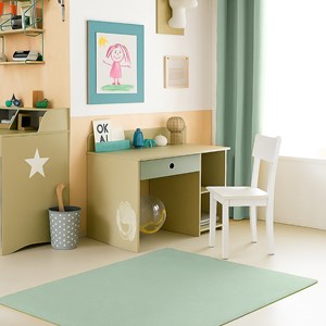 Rideaux en gaze de coton bio vert Vert
