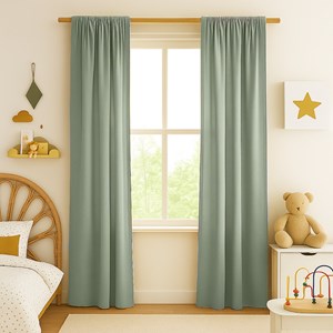 Rideaux en gaze de coton bio vert Vert
