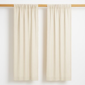 Rideaux en gaze de coton bio blanc Blanc