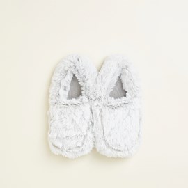 Chaussons bouillotte gris clair warmies