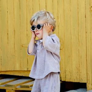 Lunettes de soleil bebe categorie 4 bicolore taupe hop'pop