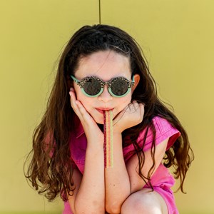 Lunettes de soleil enfants categorie 3 leopard vert hop'pop