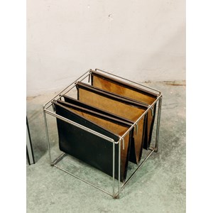 Porte-revues en cuir marron n°177