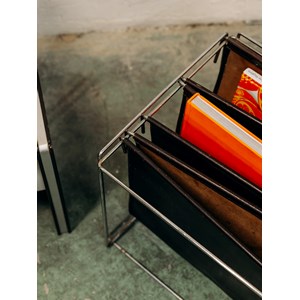 Porte-revues en cuir marron n°177