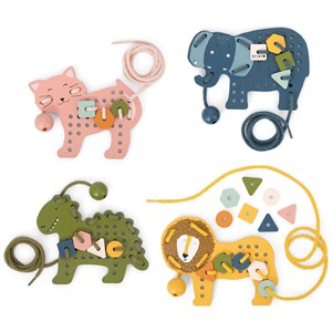 Jeux de laçage bois animaux