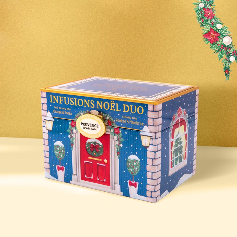 Coffre métal assortiment thé & tisane de noël bio*