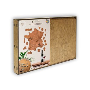 Carte des vins de france en bois 60*60cm