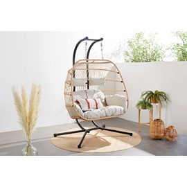 Faro fauteuil suspendu 2 places effet rotin