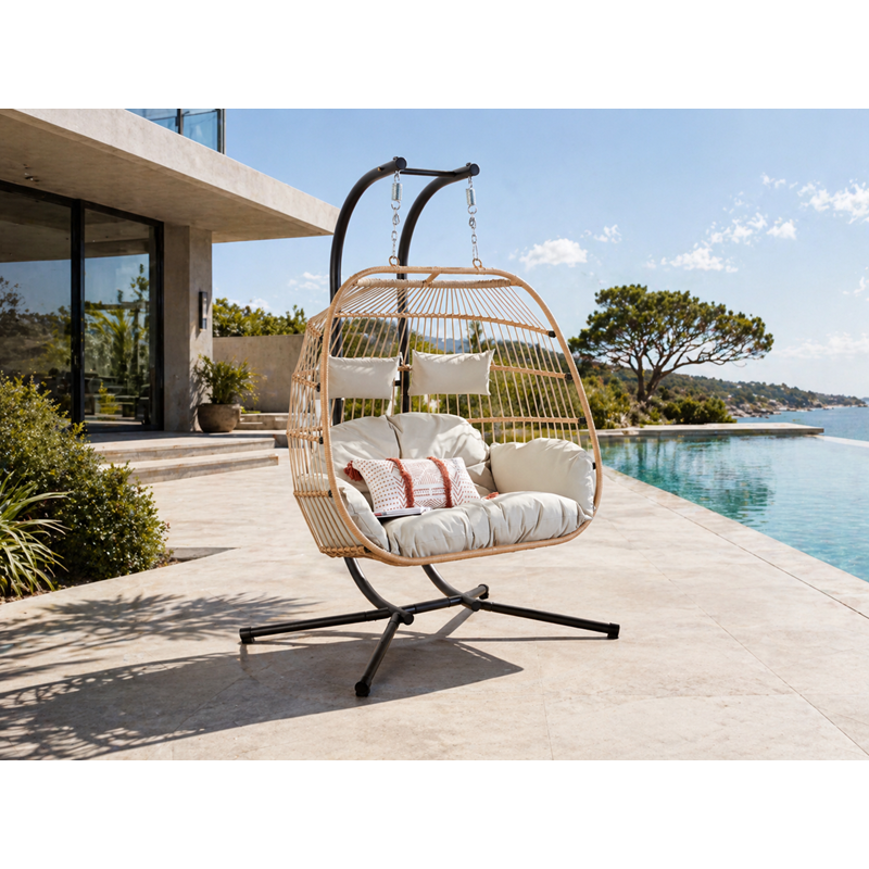 Faro fauteuil suspendu 2 places effet rotin