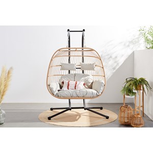 Faro fauteuil suspendu 2 places effet rotin