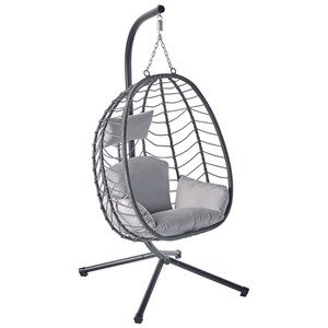 Lima fauteuil suspendu en résine effet rotin gris