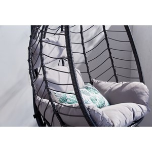 Lima fauteuil suspendu en résine effet rotin gris