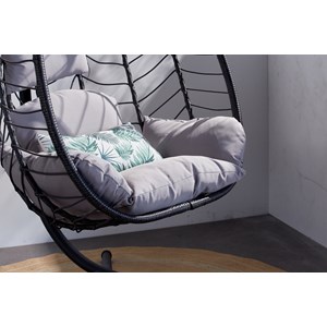 Lima fauteuil suspendu en résine effet rotin gris