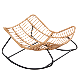 Canggu fauteuil à bascule en résine tressée coussin beige