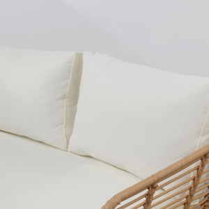 Sitia salon de jardin 4 places canapé et chaises effet rotin avec coussins confo