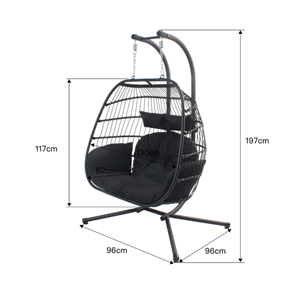 Faro fauteuil suspendu 2 places noir