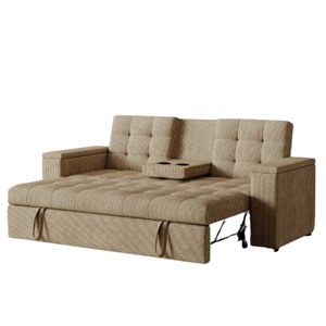 Noho canapé 3 places convertibles beige velours côtelé