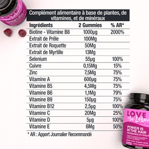 Gummies cheveux croissance et vitalité x3