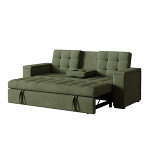 Noho canapé 3 places convertible vert velours côtelé