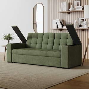 Noho canapé 3 places convertible vert velours côtelé