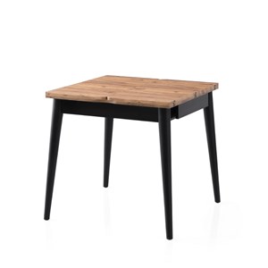 Pallini table à manger extensible 4 personnes style industriel bois et noir 80 c