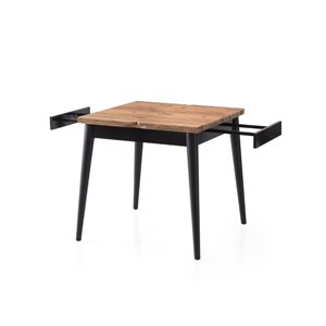 Pallini table à manger extensible 4 personnes style industriel bois et noir 80 c