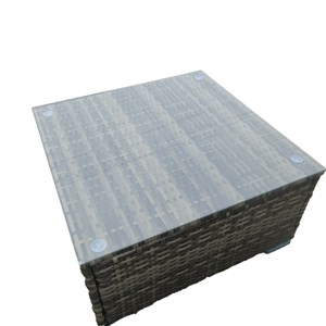 Aldabra salon de jardin modulable 6 places en résine tressée - gris sombre et be