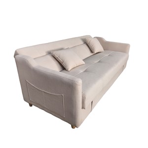 Adare canapé convertible avec coffre en velours cotelé beige 3 places