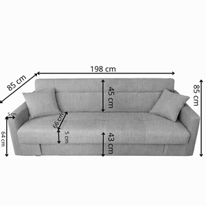 Adare canapé convertible avec coffre en velours cotelé beige 3 places