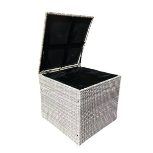 Abacos salon de jardin d'angle 4 places en résine tressée avec coffre de rangeme