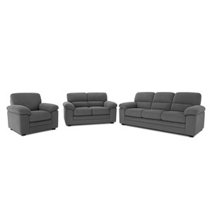 Lincoln ensemble canapé 3 places + 2 places + fauteuil en velours côtelé gris fo