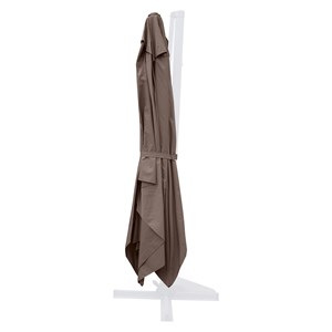 Cesare bundle parasol rectangulaire 3x4m déporté rotatif marron aluminium + hous