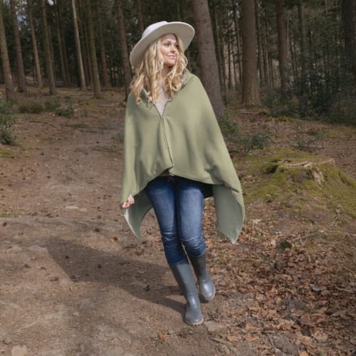 Lanaform - Poncho et plaid chauffant sans fil pour extérieur et intérieur, powerbank inclus